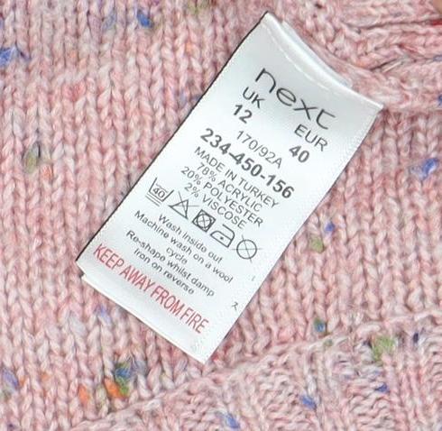 Womens UK Size 12 NEXT Pink Pullover Jumper