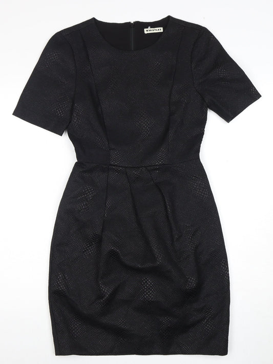 Whistles Women's Black Dress UK 8 Half Sleeve