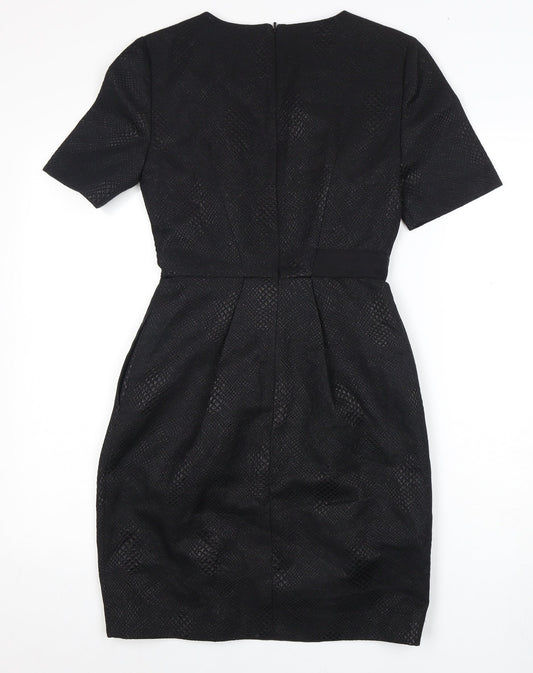 Whistles Women's Black Dress UK 8 Half Sleeve