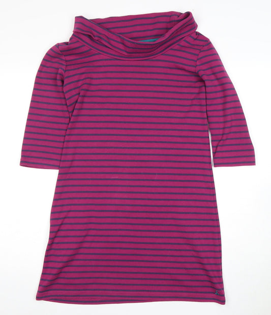 Joules Women’s Purple Striped Cowl Neck Dress