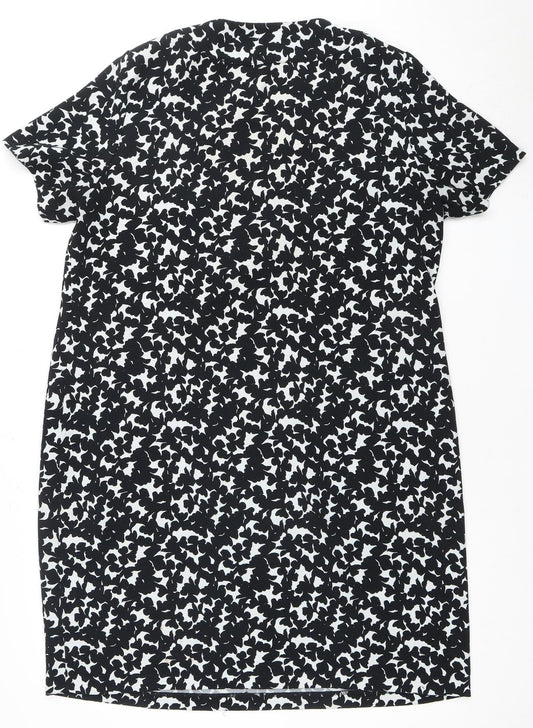 M&S Women's Black & White Animal Print Sheath Dress