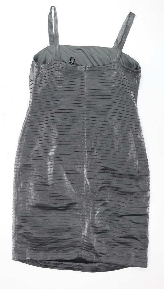 R&M Richards Women’s Grey Sheath Dress, Size 8, Formal