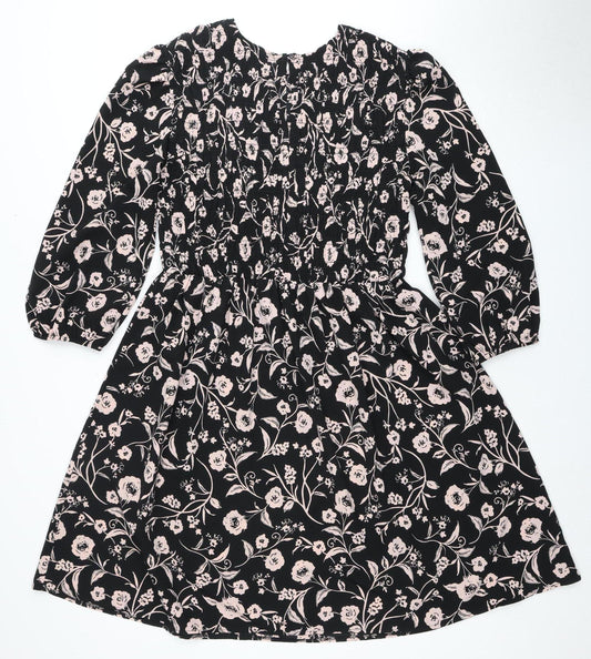 Dorothy Perkins Women's Black Floral Dress Size 12