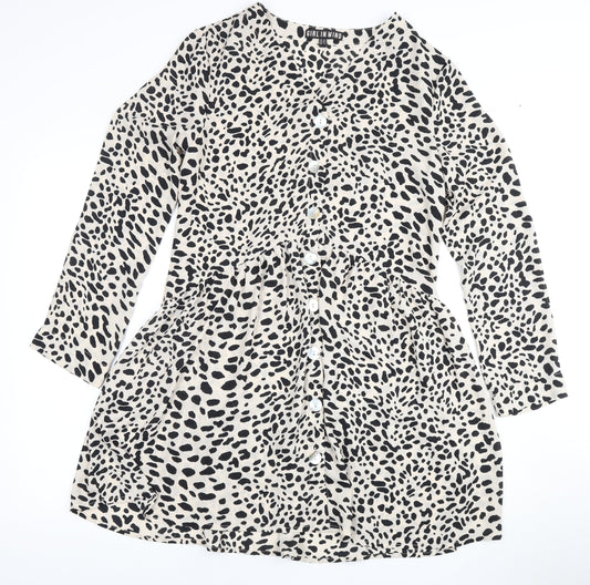 Girl In Mind Women's Black Animal Print A-Line Dress Size 10
