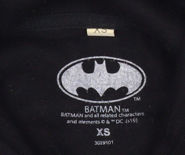 Unisex Adults UK Size XS Batman Black Pullover Hoodie