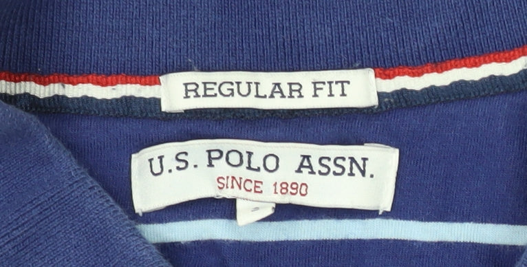 U.S. Polo Assn. Men's Blue Striped Polo Shirt S
