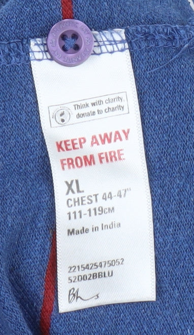 Atlantic Bay Men's Blue Striped Polo Shirt XL