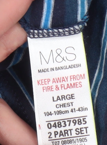 Mens UK Size L Marks and Spencer Blue T-Shirt