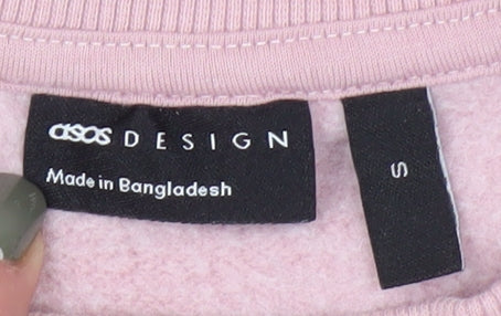 Womens UK Size S ASOS DESIGN Pink Pullover Sweatshirt