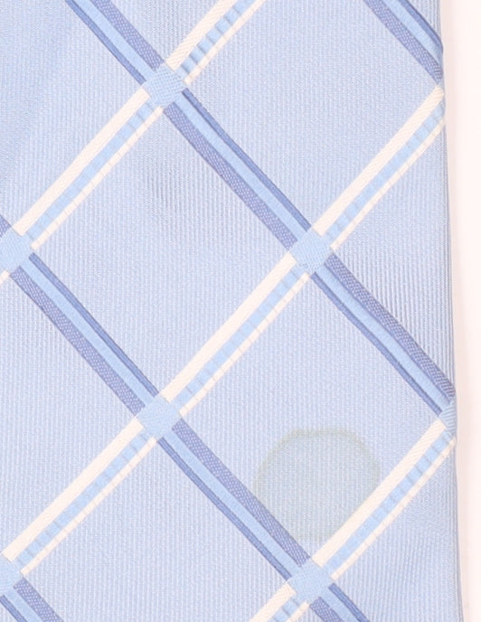 Mens Fellini Blue Plaids & Checks 100% Silk Tie