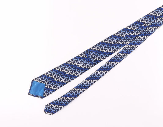 T.M. Lewin Men's Blue Silk Geometric Tie