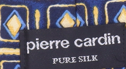 Mens Pierre Cardin Blue Geometric 100% Silk Tie