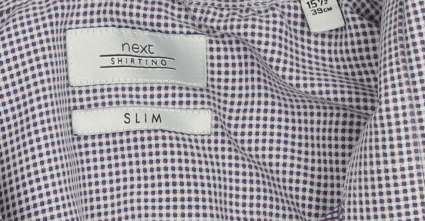 Next Men's Multicolour Slim Fit Check Shirt Size 15.5