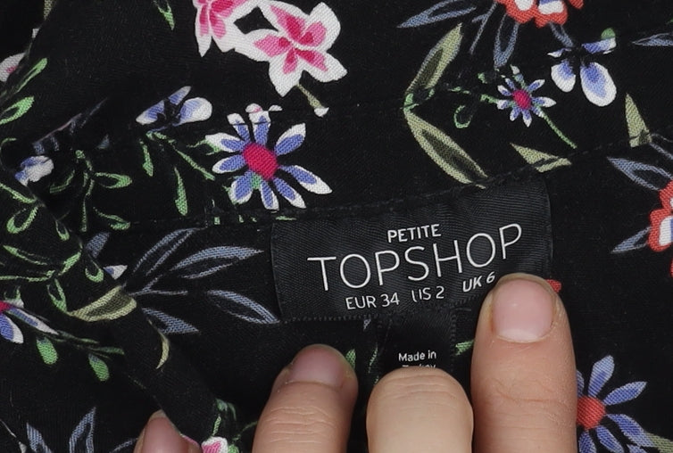 Womens UK Size 6 Topshop Black Blouse