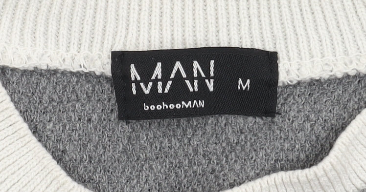 Mens UK Size M BoohooMAN Grey T-Shirt