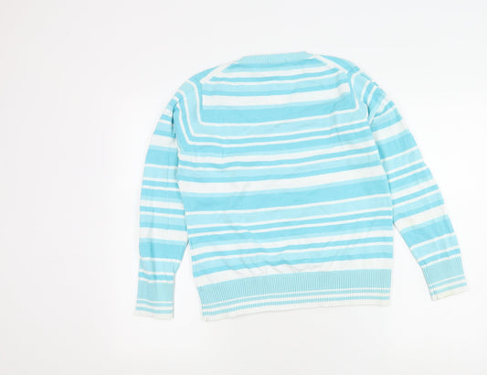 Womens UK Size M EWM Pure Classics Blue Pullover Jumper