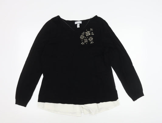 Womens UK Size L Charter Club Black Pullover Jumper
