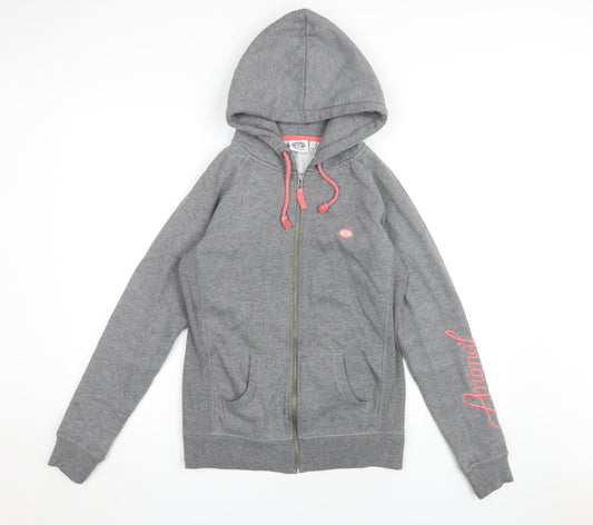 Additional front view of Animal Grey Full Zip Hoodie Women, size 10, Casual