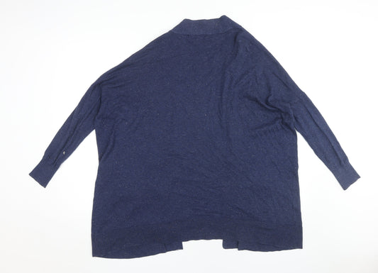 Womens UK Size 10 Mango Blue Cardigan Jumper