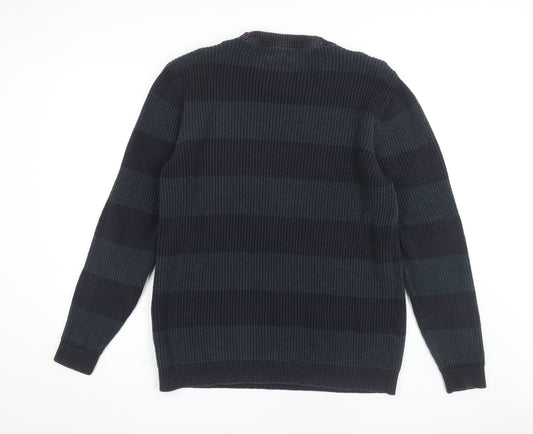 Next Men's Black Striped Pullover Jumper L