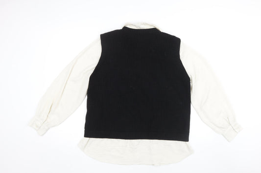 Womens UK Size L NEXT Black Vest Jumper