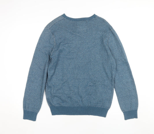 Mantaray Men's Blue Cotton Pullover Jumper M