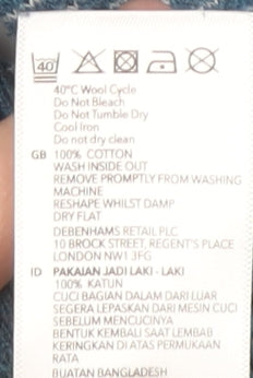 Mantaray Men's Blue Cotton Pullover Jumper M