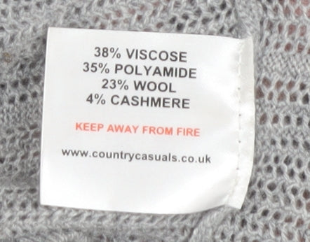 Womens UK Size XL Country Casuals Grey Cardigan Jumper