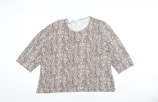 Additional front view of Cotswold Collections Women's Brown 3XL Animal Print Top