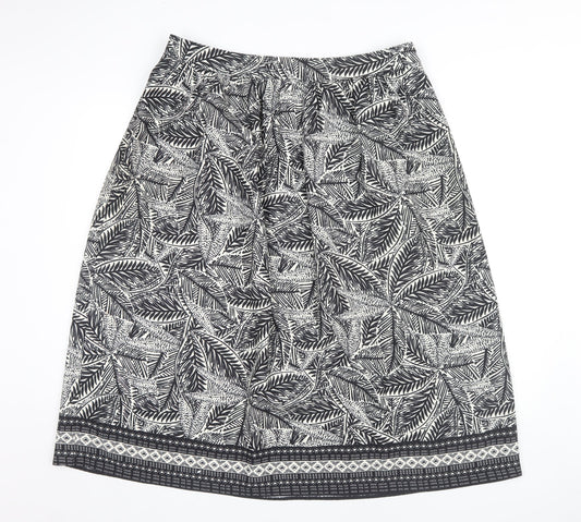 Marks & Spencer Women's Black Midi Geometric Skirt 16