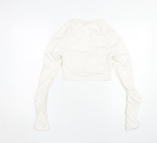 Womens UK Size 10 Oh Polly Ivory Cropped Blouse
