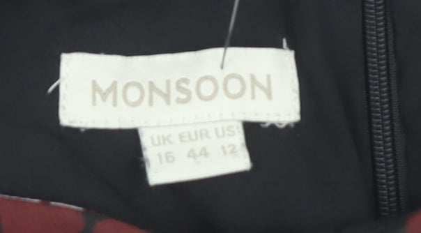 Monsoon Women's Floral Collared Shift Dress Size 16
