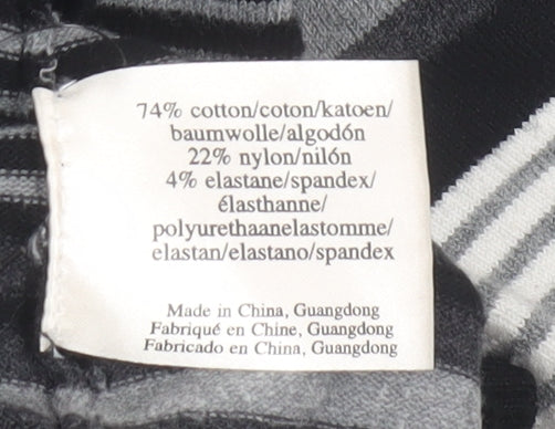 Laura Ashley Women's Cardigan, Size 10, Black, Striped Knit