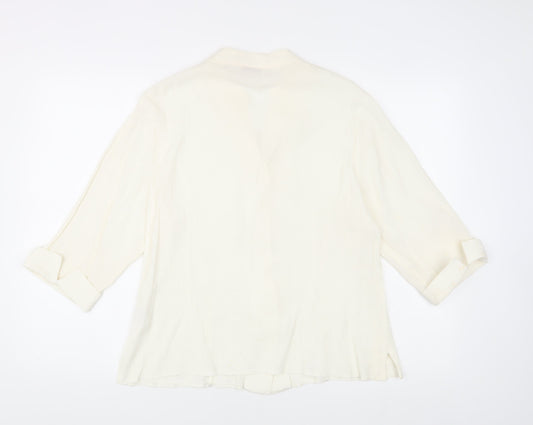 EWM Women's Ivory Collared Blouse Size 16 Casual