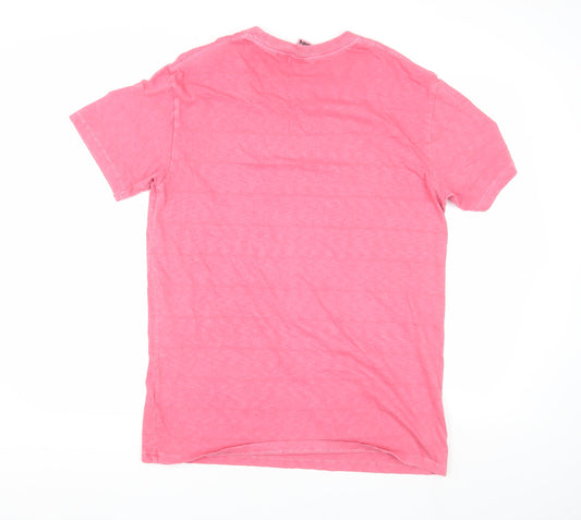 Unisex Adults UK Size M Superdry Pink T-Shirt