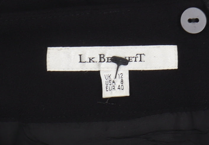 LK Bennett Women's Black Wool Pencil Skirt, Size 12