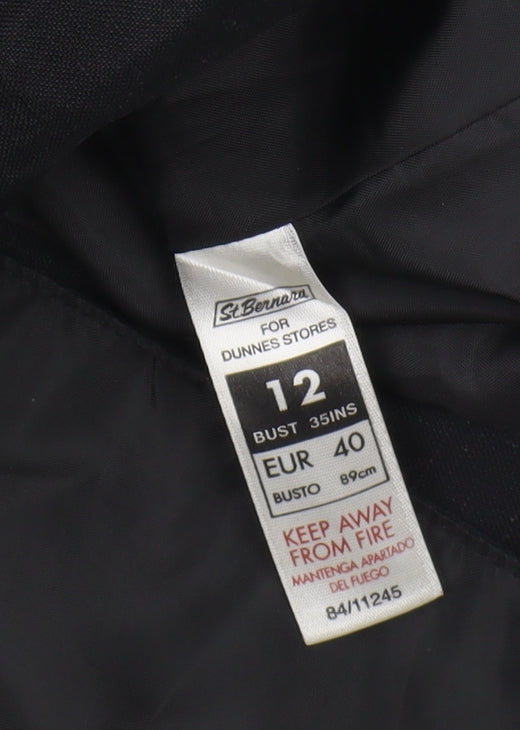 Brand and care label for Dunnes Women's Black Blazer, size 12