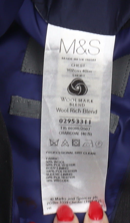 Mens UK Size 40 Marks and Spencer Regular Black Suit Jacket