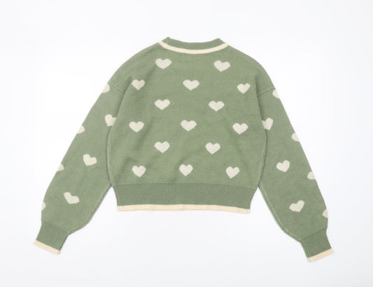 Womens UK Size M Jacqueline de Yong Green Pullover Jumper