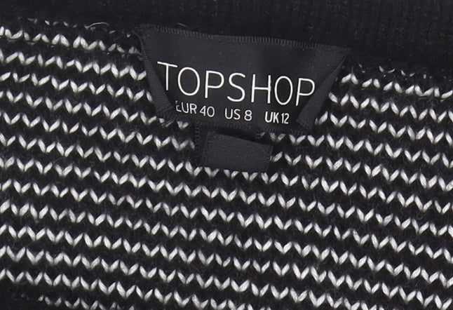 Womens UK Size 12 Topshop Black Cardigan Jumper