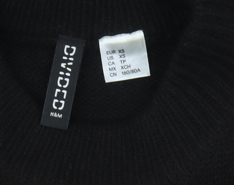 Unisex Adults UK Size XS H&M Black Pullover Jumper