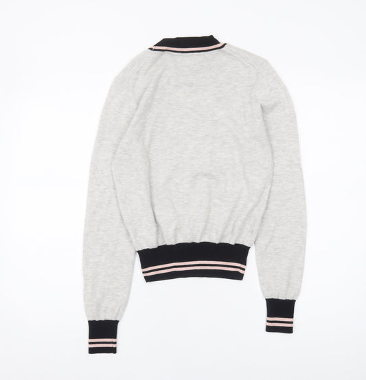 Jack Wills Women's Grey Pullover Jumper Size 6 - Casual Style