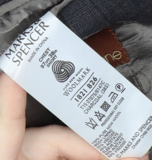 Mens UK Size 38 Marks and Spencer Regular Grey Suit Jacket