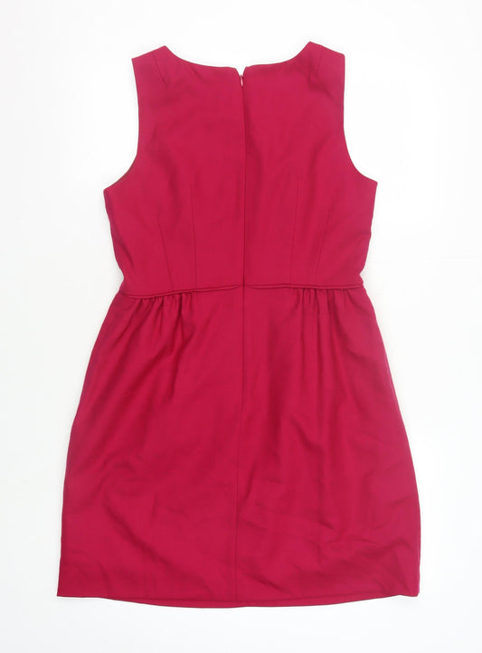 J.Crew Women's Red Sleeveless Zip Dress Size 8