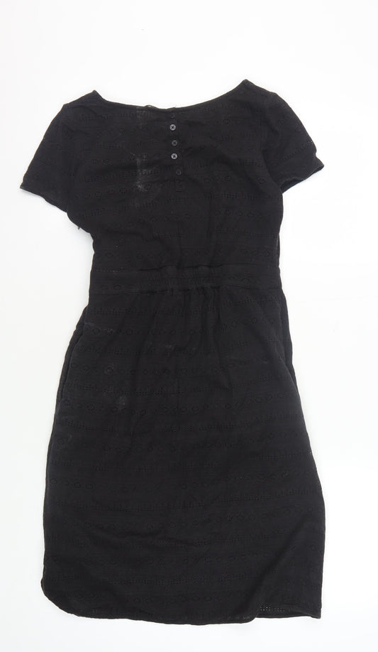 FatFace Women's Black Short Sleeve Sheath Dress - Size 8