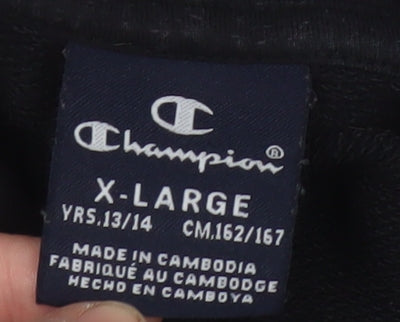 Champion Boys Black Pullover Hoodie XL with Logo