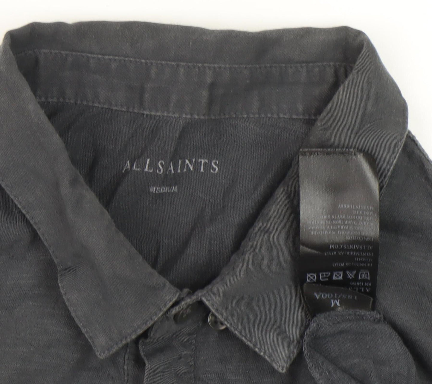 AllSaints Men's Grey Polo Shirt Size M