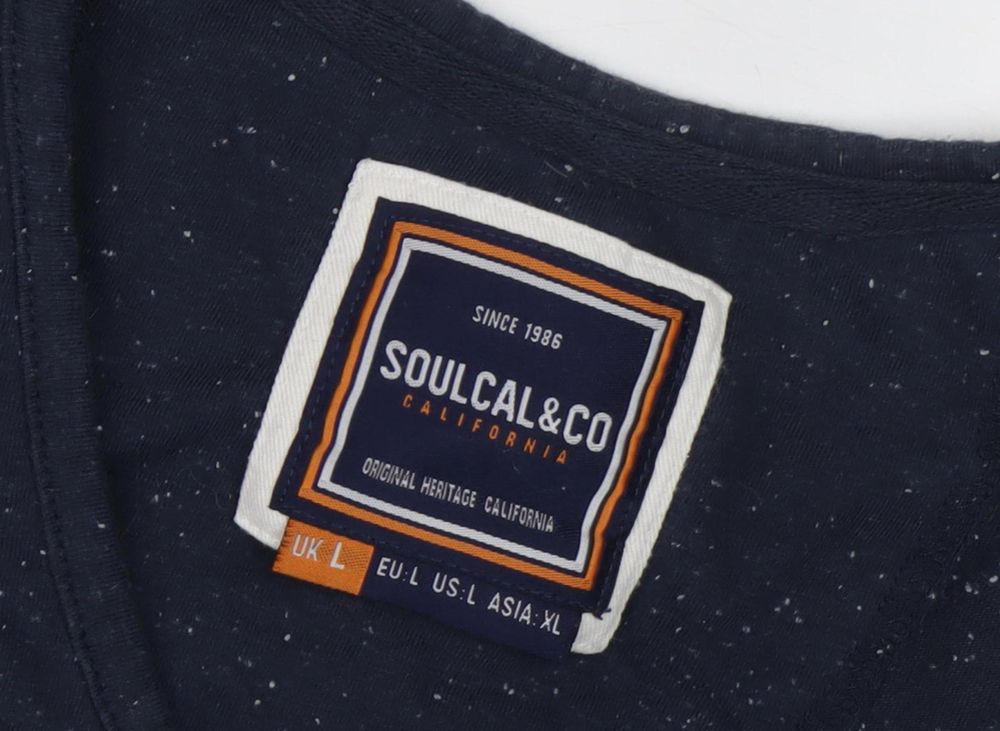 SoulCal & Co Men's L Black Sleeveless T-Shirt, Logo Accent