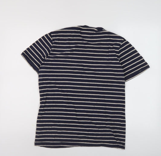 Jack & Jones Men's Blue Striped T-Shirt Size M Slim Fit