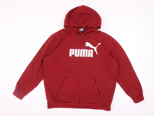 Additional front view of Puma unisex red pullover hoodie, size 12, logo design